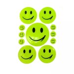 Reflective Stickers - Fluorescent Yellow Reflective PVC Smile Stickers